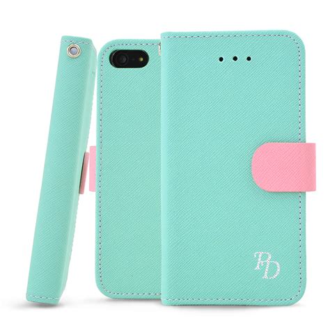 Rs Fancy Mint Baby Pink Faux Leather Diary Flip