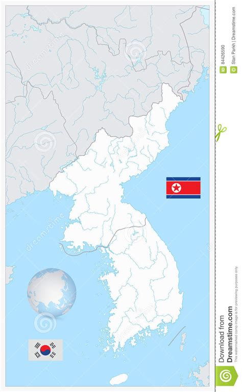 Map of the korean peninsula. Map Of North And South Korea Cartoon Vector ...