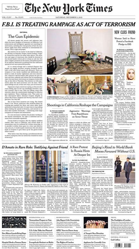 New York Times puts gun-control editorial on front page | The Seattle Times