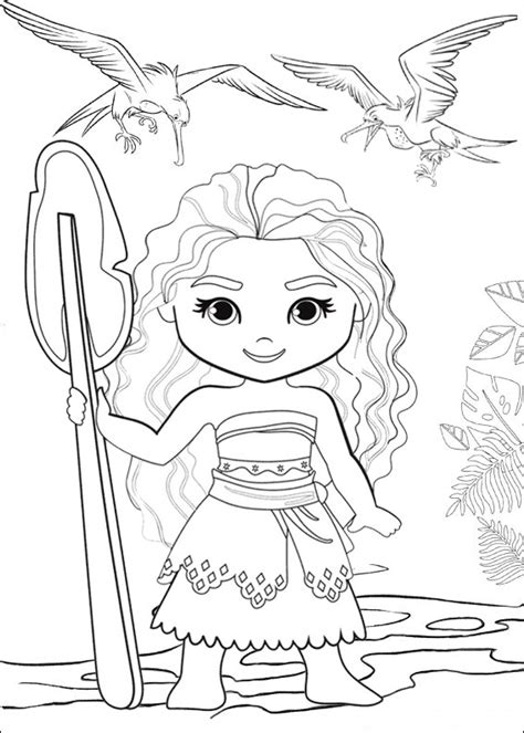 Cute Chibi Princess Moana Coloring Page Mitraland