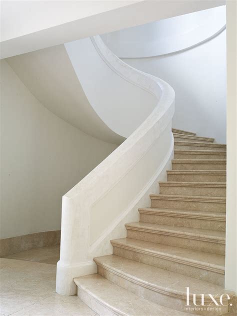 Mediterranean White Spiral Staircase Luxe Interiors Design