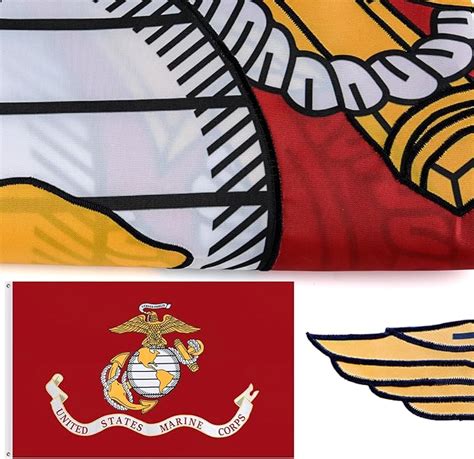 double sided embroidered usmc marine corps flag 3x5 outdoor 3ply heavy duty 300d