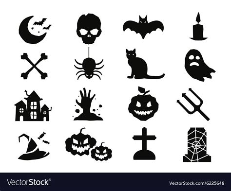Halloween Icons Set Royalty Free Vector Image Vectorstock