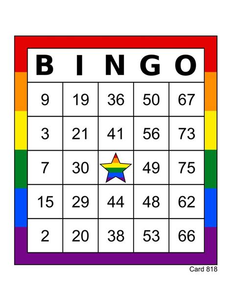 Rainbow Bingo Cards 1000 Cards 1 Per Page Instant Pdf Etsy In 2022