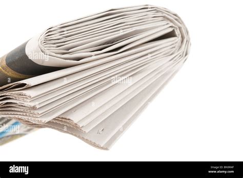 Folded Newspaper With White Background Stock Photo Alamy