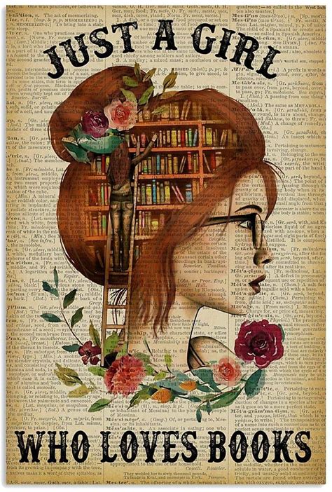 Just A Girl Who Loves Books Redhead Reading Poster T For Women On Birthday Xmas Art Print
