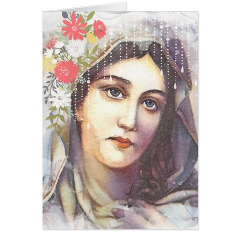 Religious Funeral Virgin Mary Holy Card Thank You Zazzle
