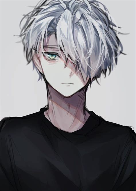 Taren On Twitter In Boy Hair Drawing White Hair Anime Guy Anime Hairstyles Male
