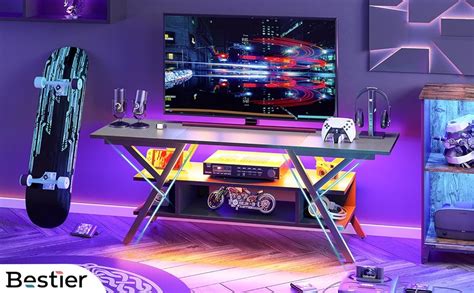Bestier Gaming Tv Stand For Tv Up To 65 Inch 55 Gaming