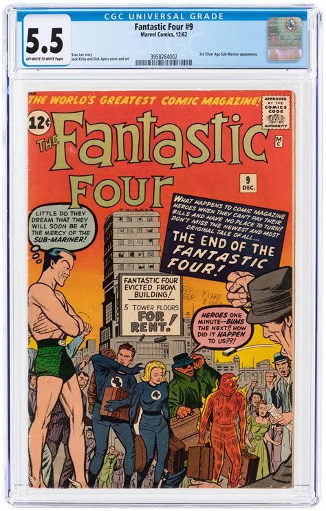 Hakes Fantastic Four 9 December 1962 Cgc 55 Fine