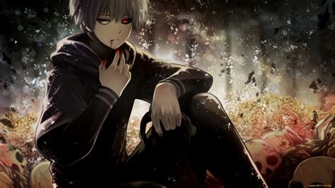 Hd Wallpaper Tokyo Ghoul Kaneki Ken Ken Kaneko Anime Blood Skull Red