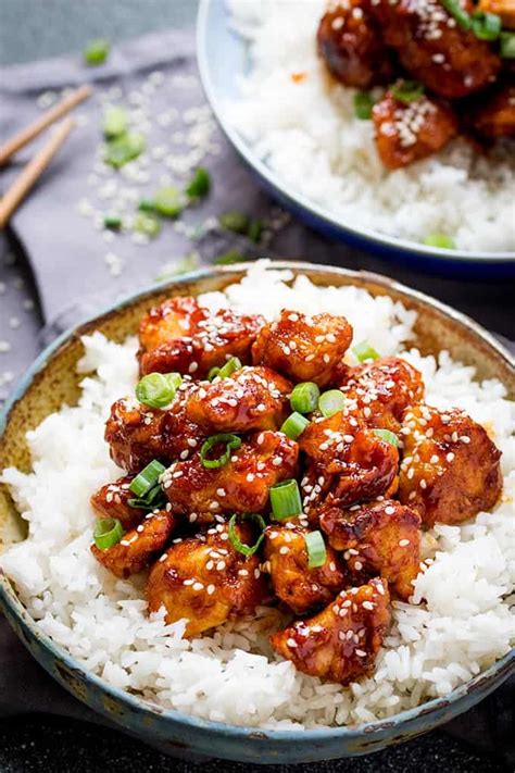 In them, place the beaten egg, 3 tablespoons of cornstarch, and then flour, each ingredient in its own bowl. Crispy Sesame Chicken with a Sticky Asian Sauce - Nicky's Kitchen Sanctuary