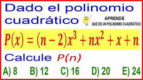 Polinomio Cuadratico Problema Resuelto MÁs Teoria Algebra Youtube