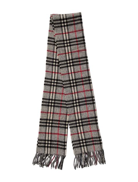 Burberry Plaid Print Scarf Grey Scarves And Shawls Accessories