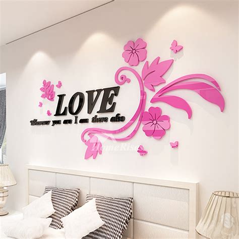 Wall Decals For Living Room Letter Flower Acrylic Home Decor Personalised
