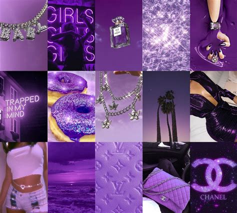 Boujee Purple Wall Collage Kit Digital Euphoria Baddie Etsy New Zealand