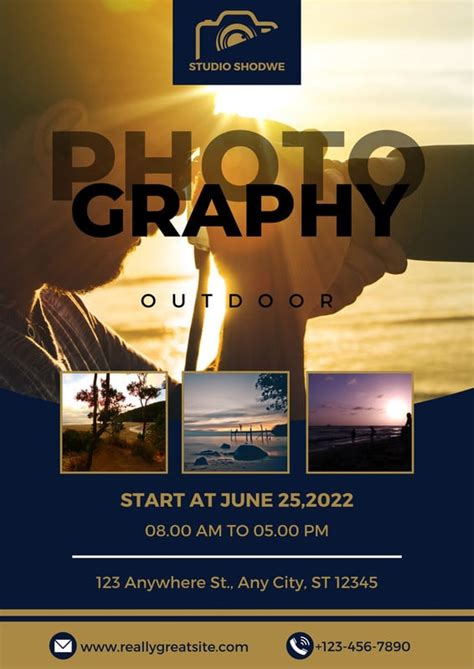 Free Printable Customizable Photography Flyer Templates Canva