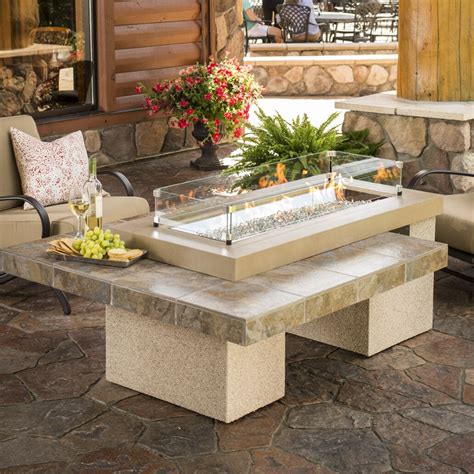 The Outdoor Greatroom Company Uptown Crystal Fire Pit Table With Tile