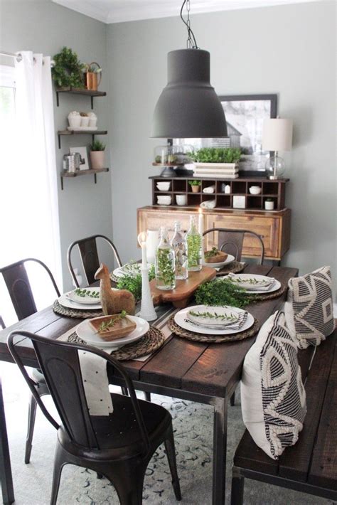 Metal is a durable material that evokes industrial flair. Industrial Farmhouse Dining Table | Farmhouse dining table ...