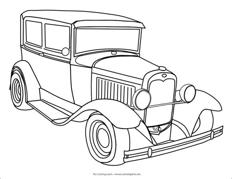 Antique Cars Coloring Pages Coloringbay