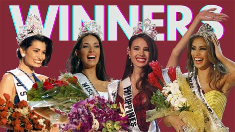 Miss Universe Winners From 1952 To 2019 Missuniverse Youtube
