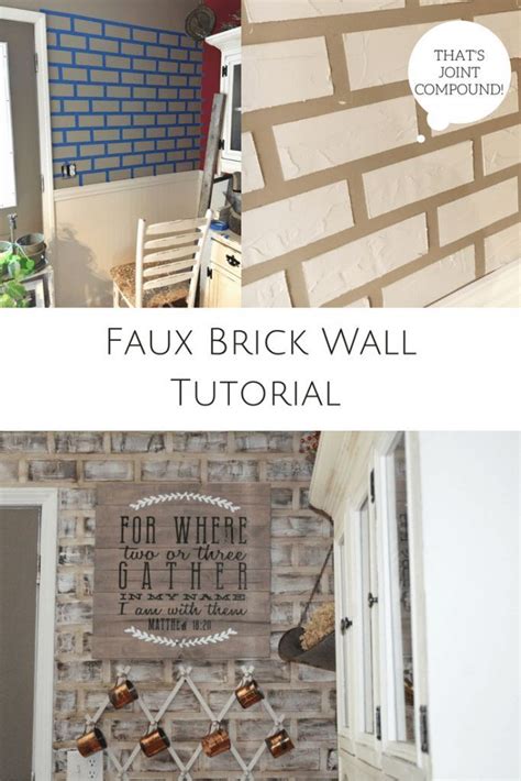 Diy Faux Brick Wall With Joint Compound Metal Anya Diys