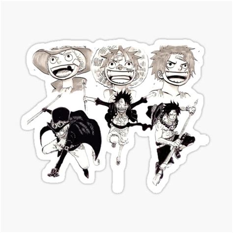 One Piece Luffy Ace Sabo Sticker For Sale By Animeshopcenter Redbubble