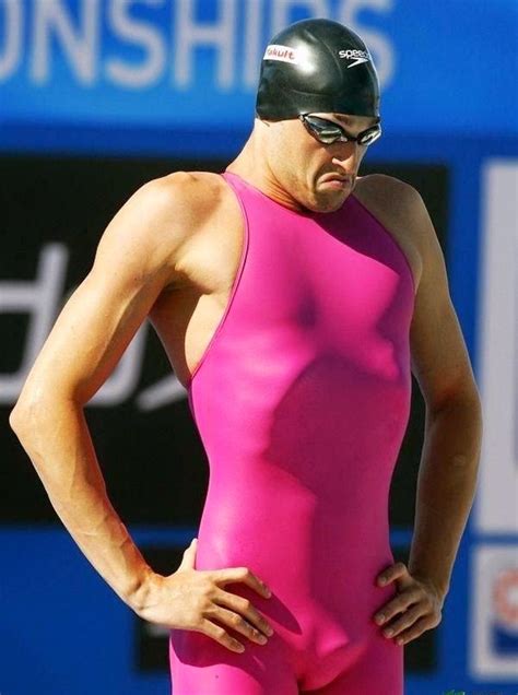 Male Athletes World Swimming A Competitive Swimmer Wearing Whole Body