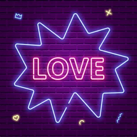 Neon Love Text Stock Vector Illustration Of Text Valentine 4036145