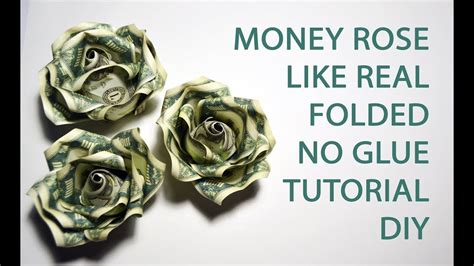 Origami Money Rose Flower 10 Real 1 Dollar Bills Graduation Valentine