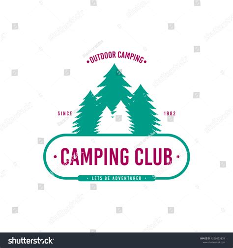 Camping Outdoor Logo Design Concept Vector De Stock Libre De Regalías