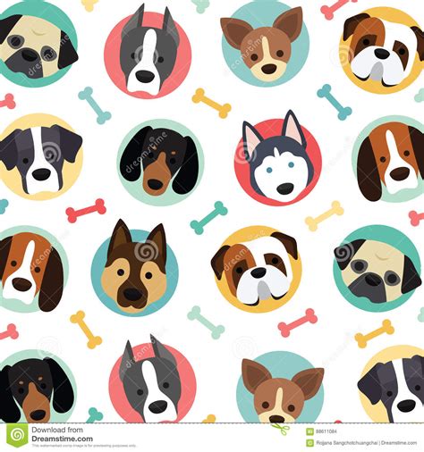 Cute Dogs Set Stock Vector Illustration Of Drawing Forest 88611084