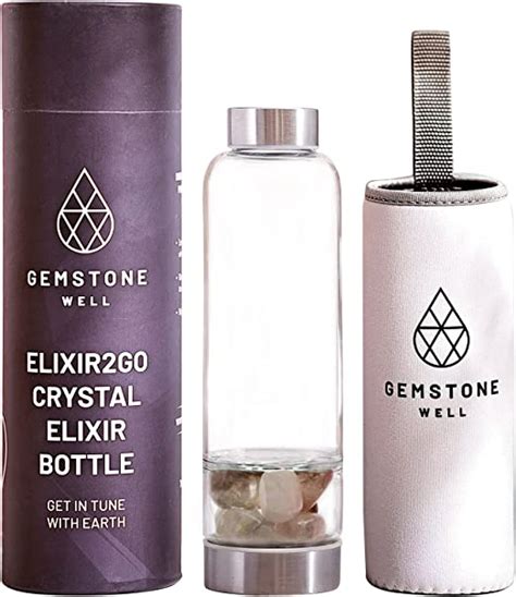 Crystal Water Bottle Elixir Set Includes Authentic Smoky Quartz Clear Quartz Healing