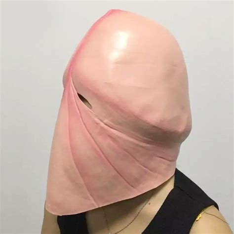 Dick Head Mask Latex Penis Tricky Costume Halloween Prank Party Cosplay