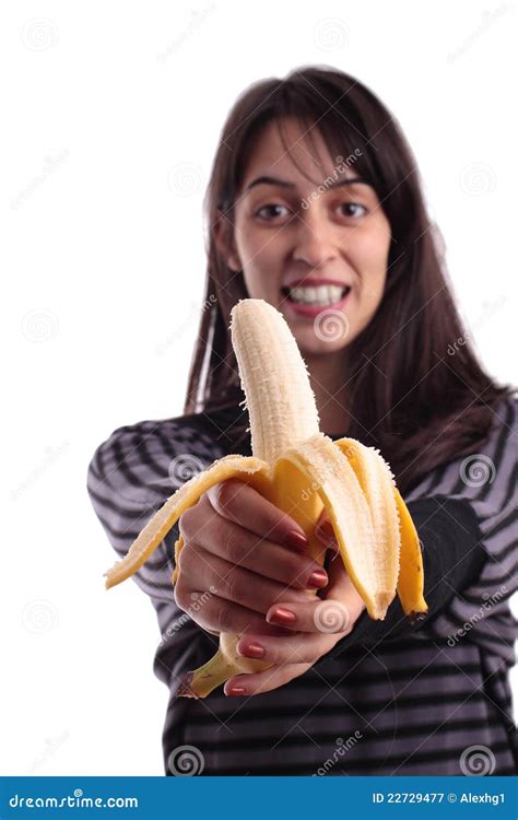 Girl S Holding A Banana Stock Image Image Of Holding 22729477