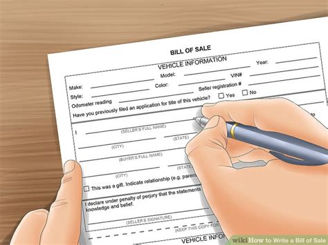 The document typically includes all key information listed below are a range of used car bill of sale templates that you can download and customize with just a few click of the mouse (available. How to Write a Bill of Sale (with Pictures) - wikiHow