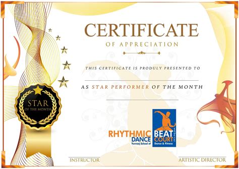 Performer Of The Month Certificate - Calep.midnightpig.co in Star Performer Certificate … in 