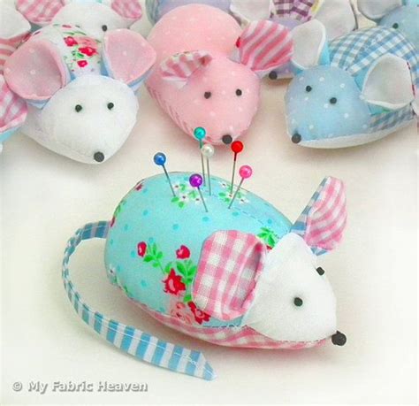 cute mouse pin cushion printed sewing pattern and by myfabricheaven £4 50 pincushions sewing