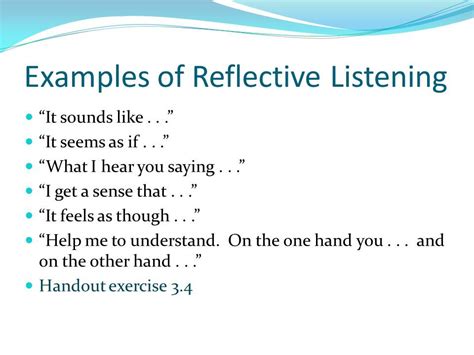 Examples Of Reflective Listening Motivational Interviewing