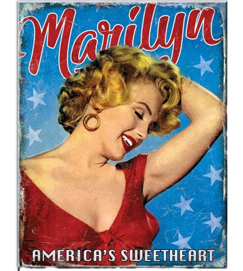 Plaque Marilyn Monroe Americas Sweetheart 41x32cm Deco Affiche Metal