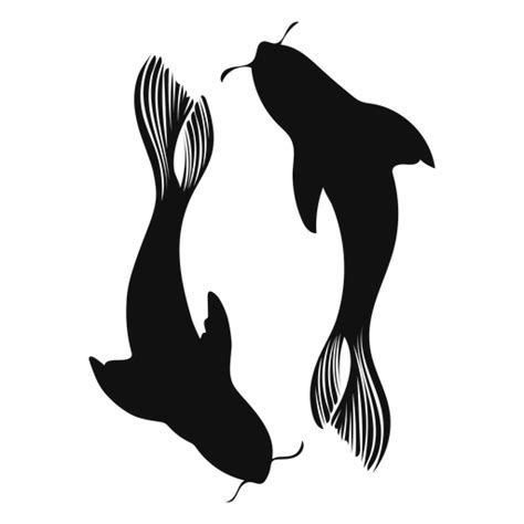 Koi Fish Silhouette Fish Transparent PNG SVG Vector File