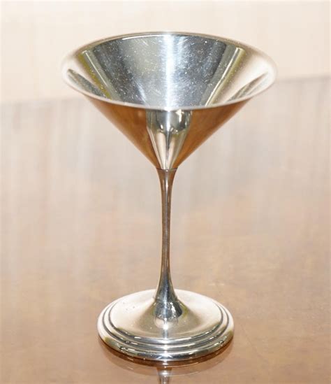 Pair Of Fully Hallmarked Sterling Silver Sheffield Made 1996 Martini Glasses At 1stdibs