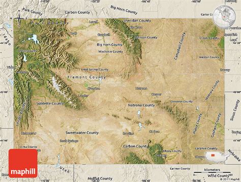 Satellite Map Of Wyoming Shaded Relief Outside