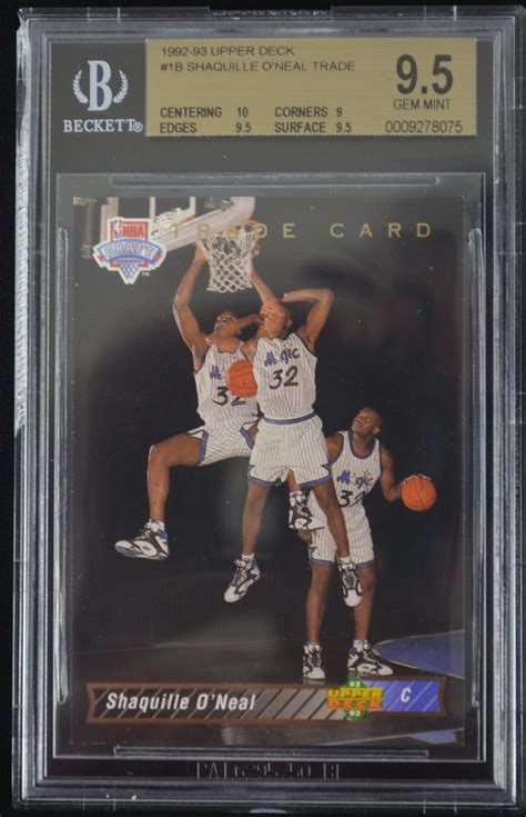 Check out the creative trading card inserts in your next pack! Lot Detail - Shaquille O'Neal 1992-93 Upper Deck Trade Rookie Card #1B BGS 9.5 Gem Mint