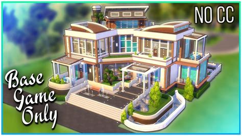 Sims 4 Speed Build Base Game Contemporary Mansion Kate Emerald