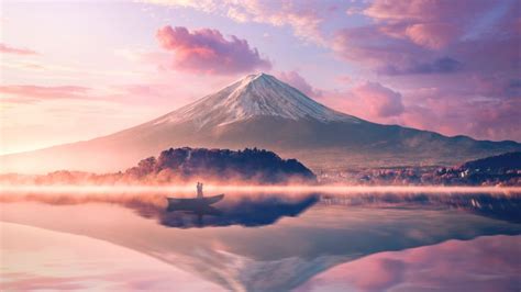Mount Fuji 4k Wallpaper Volcano Japan River Reflection
