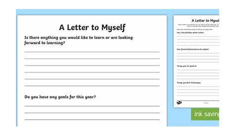 A Letter to Myself Worksheet / Worksheet (teacher made)