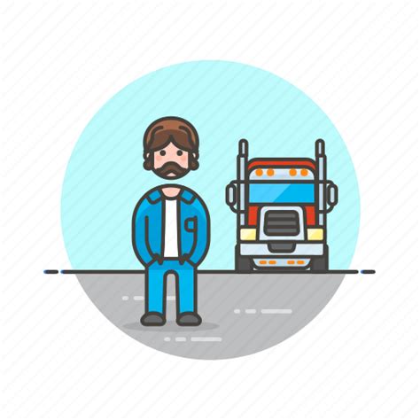 Cargo Delivery Driver Logistic Man Transport Truck Vehicle Icon