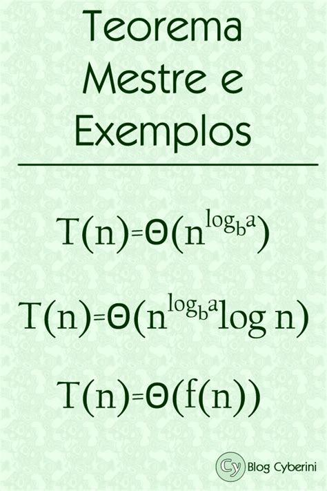 Teorema Mestre E Exemplos Resolvidos Ensino De Matemática Truques De