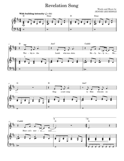 Revelation Song Sheet Music For Piano Vocals By Kari Jobe Passion